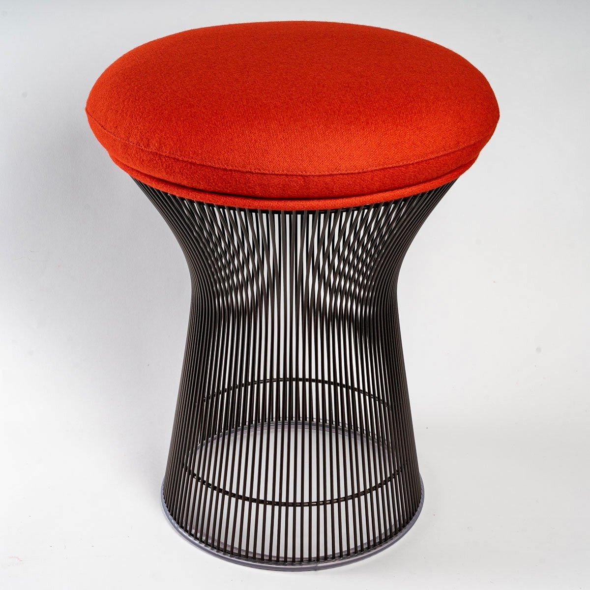 Warren Platner - Knoll International - Kvadrat Tonus Fabric Stool Bronze Metal Structure