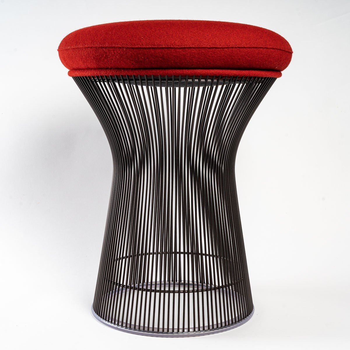 Warren Platner - Knoll International - Kvadrat Tonus Fabric Stool Bronze Metal Structure-photo-2