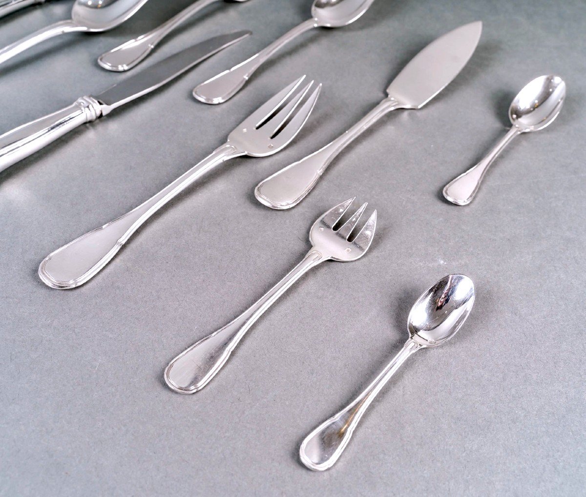 Puiforcat - Cutlery Flatware Set Noailles Sterling Silver - 145 Pieces-photo-5