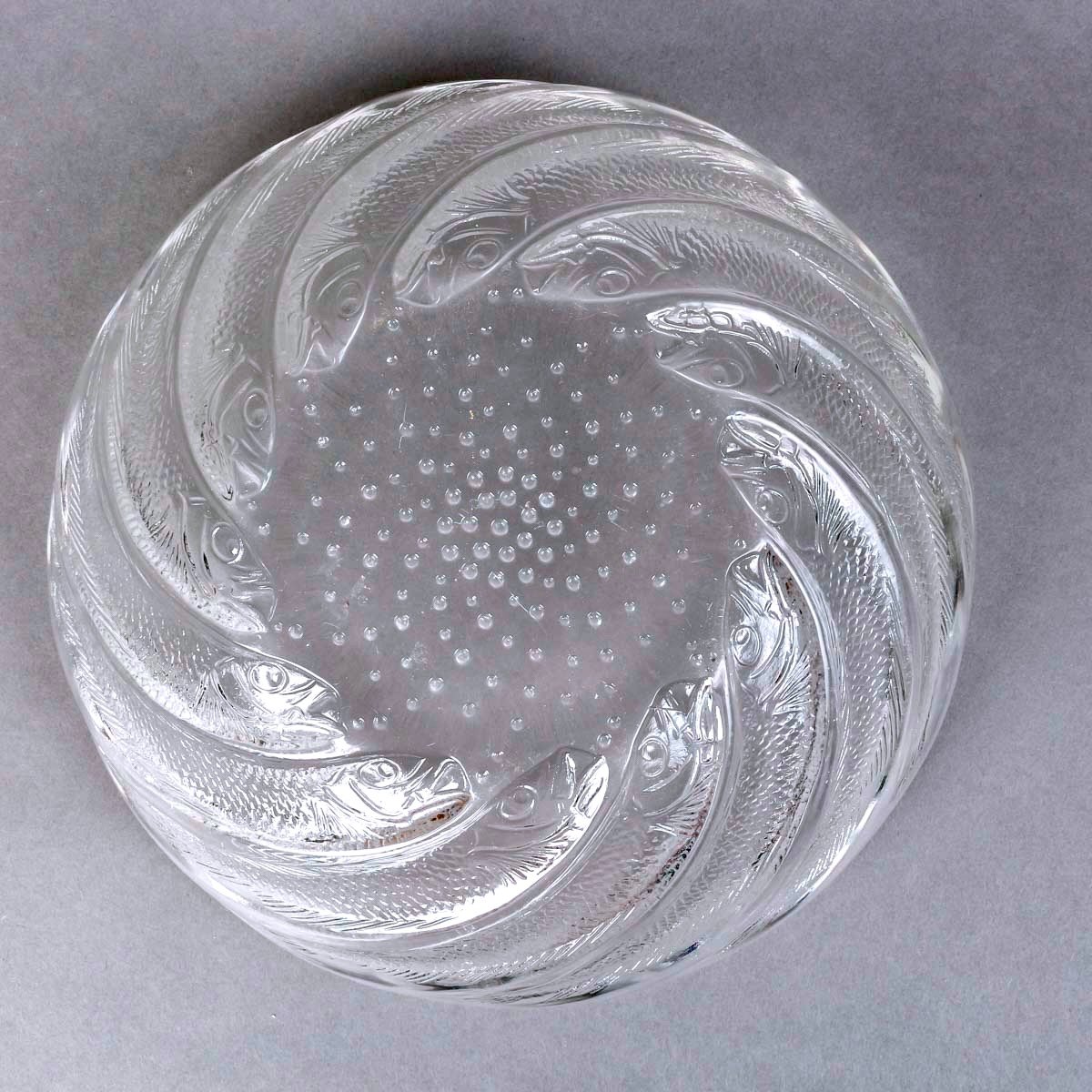 1921 René Lalique - Bowl Poissons - Fishes Clear Glass-photo-4