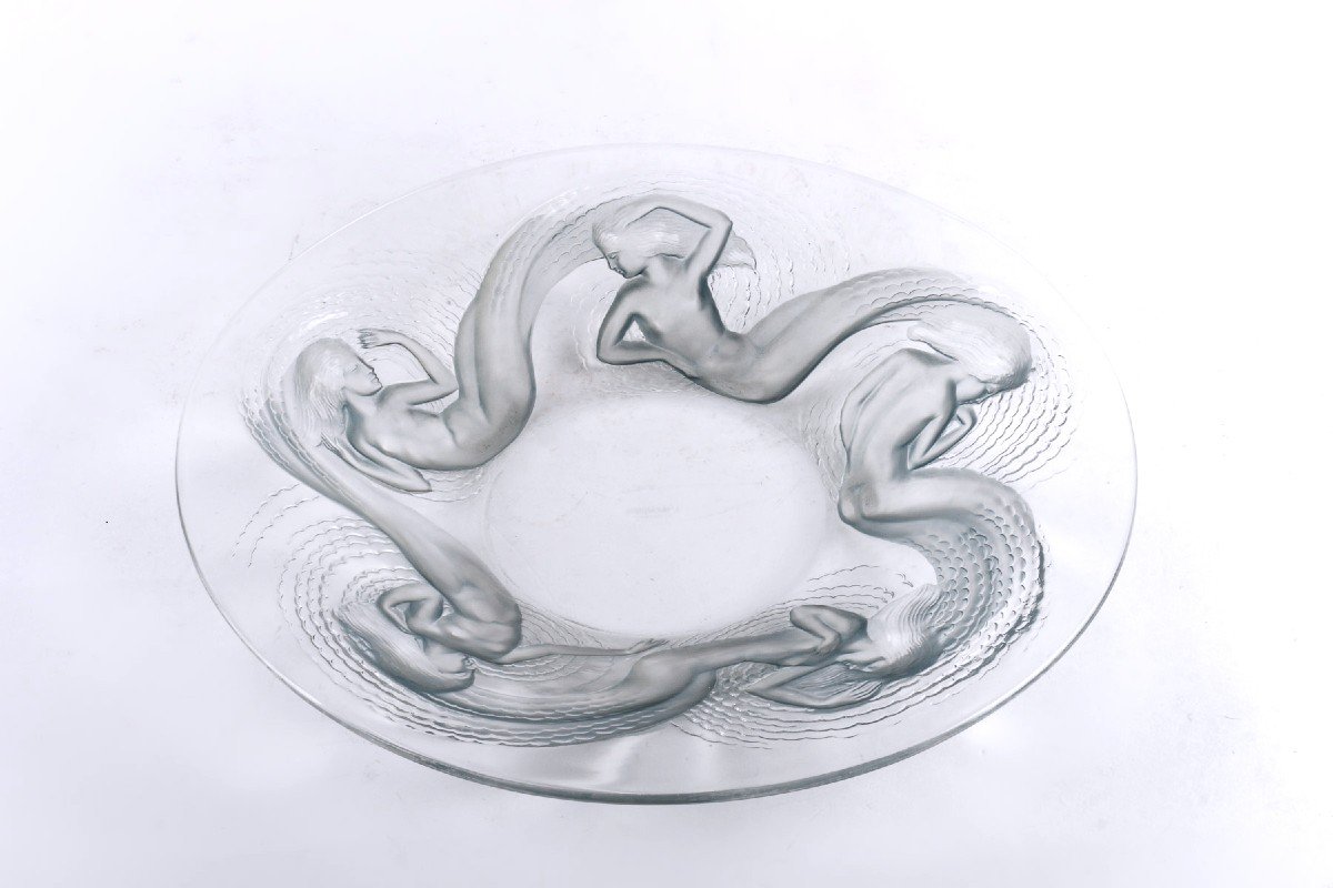 1932 René Lalique - Bowl Calypso Glass With Blue Grey Patina