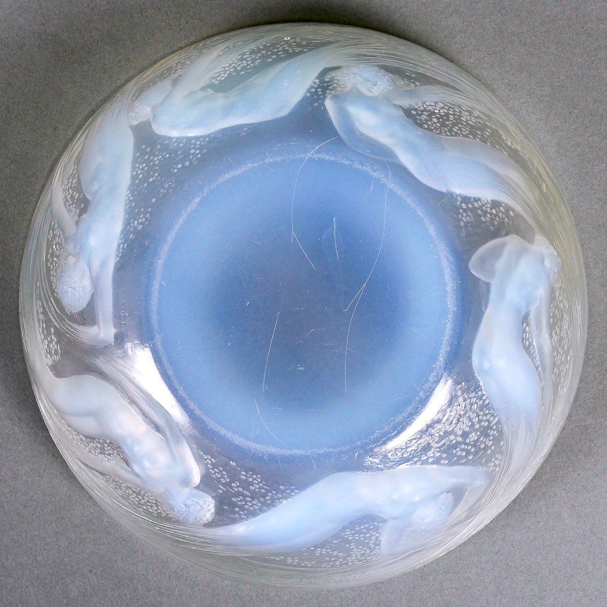 1921 René Lalique - Coupe Ondines Verre Opalescent-photo-3