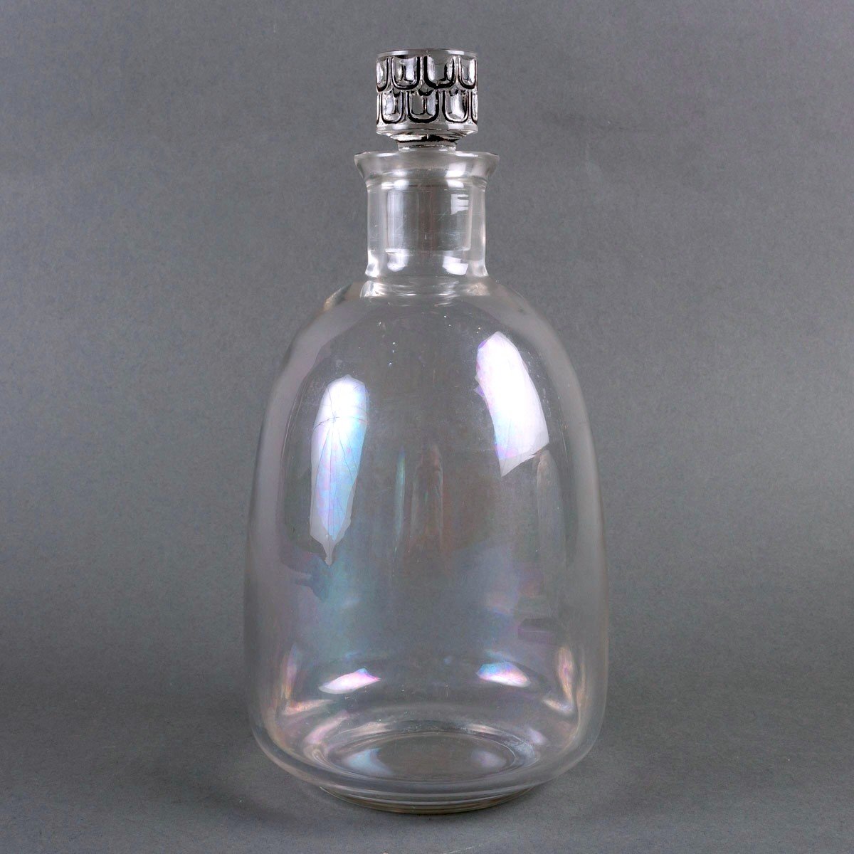 1926 René Lalique -decanter And Pitcher Saint Nabor Glass Black Enamel-photo-4