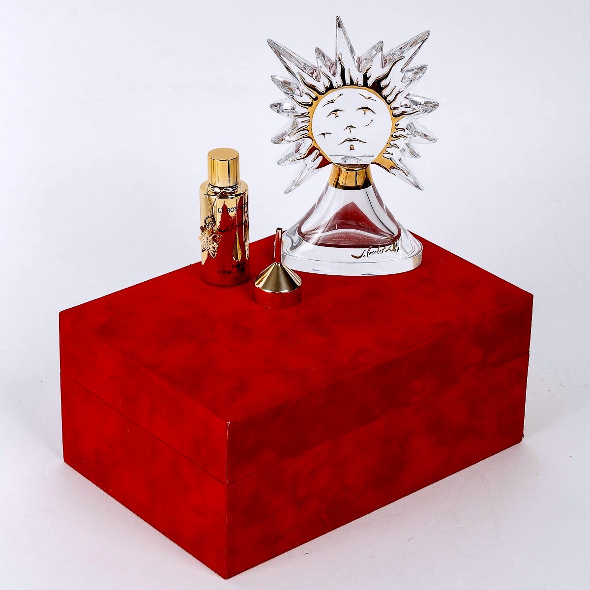 Dali Pour Schiaparelli Et Baccarat - Flacon Edition Limité Le Roy Le Veut Cristal Doré