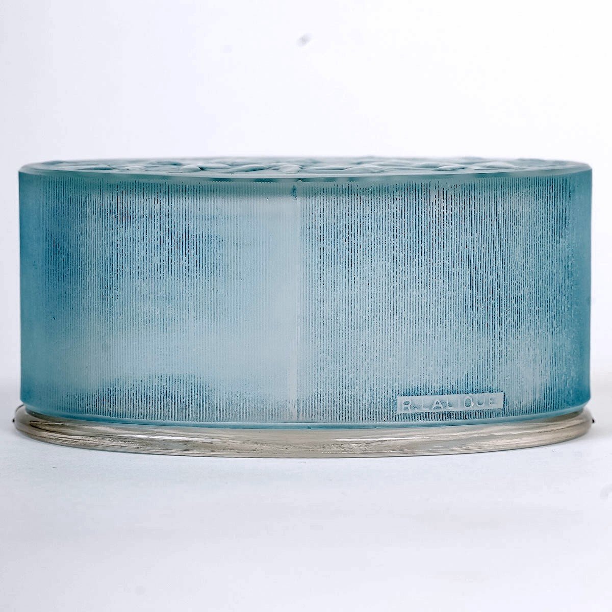 1919 René Lalique - Box Amours Frosted Glass With Blue Patina-photo-4