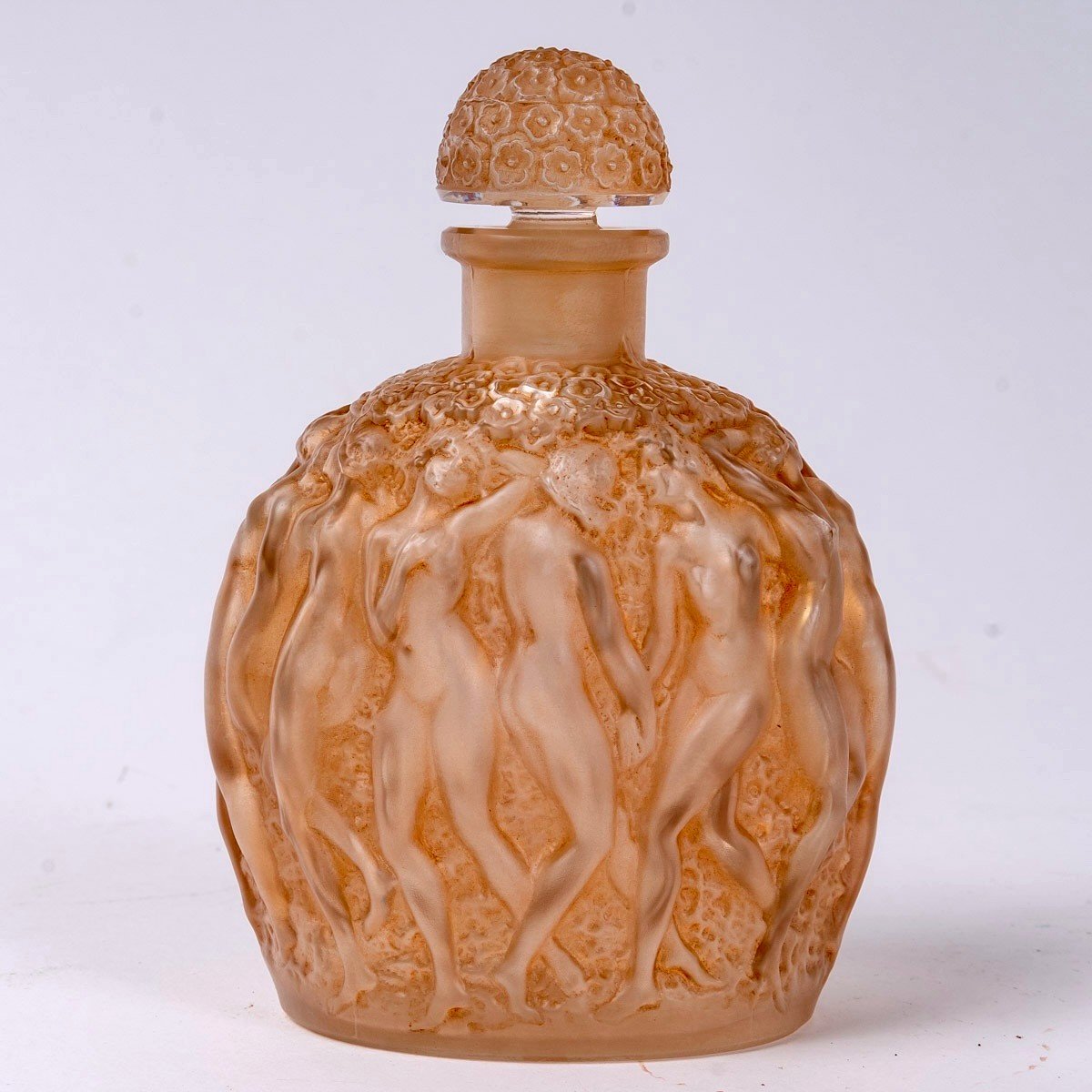 1937 René Lalique - Perfume Bottle Calendal Glass With Sepia Patina For Molinard-photo-2