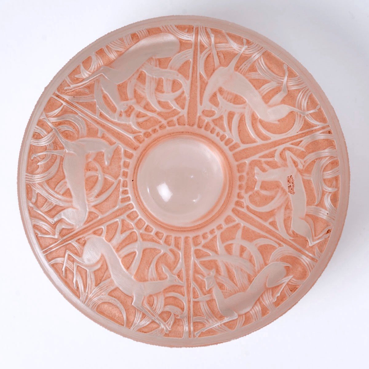 1924 René Lalique - Box Chantilly Glass With Pink Patina-photo-2