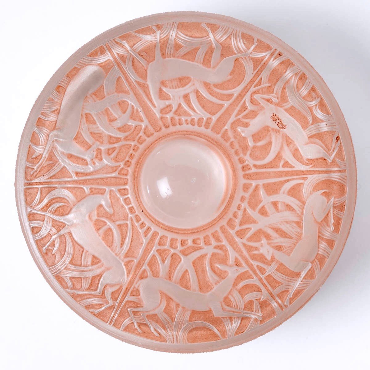 1924 René Lalique - Box Chantilly Glass With Pink Patina-photo-3