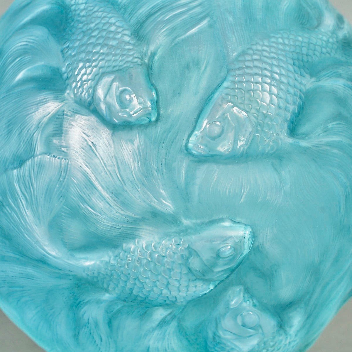 1924 René Lalique - Vase Formose Cased Opalescent Glass With Turquoise Blue Patina-photo-3