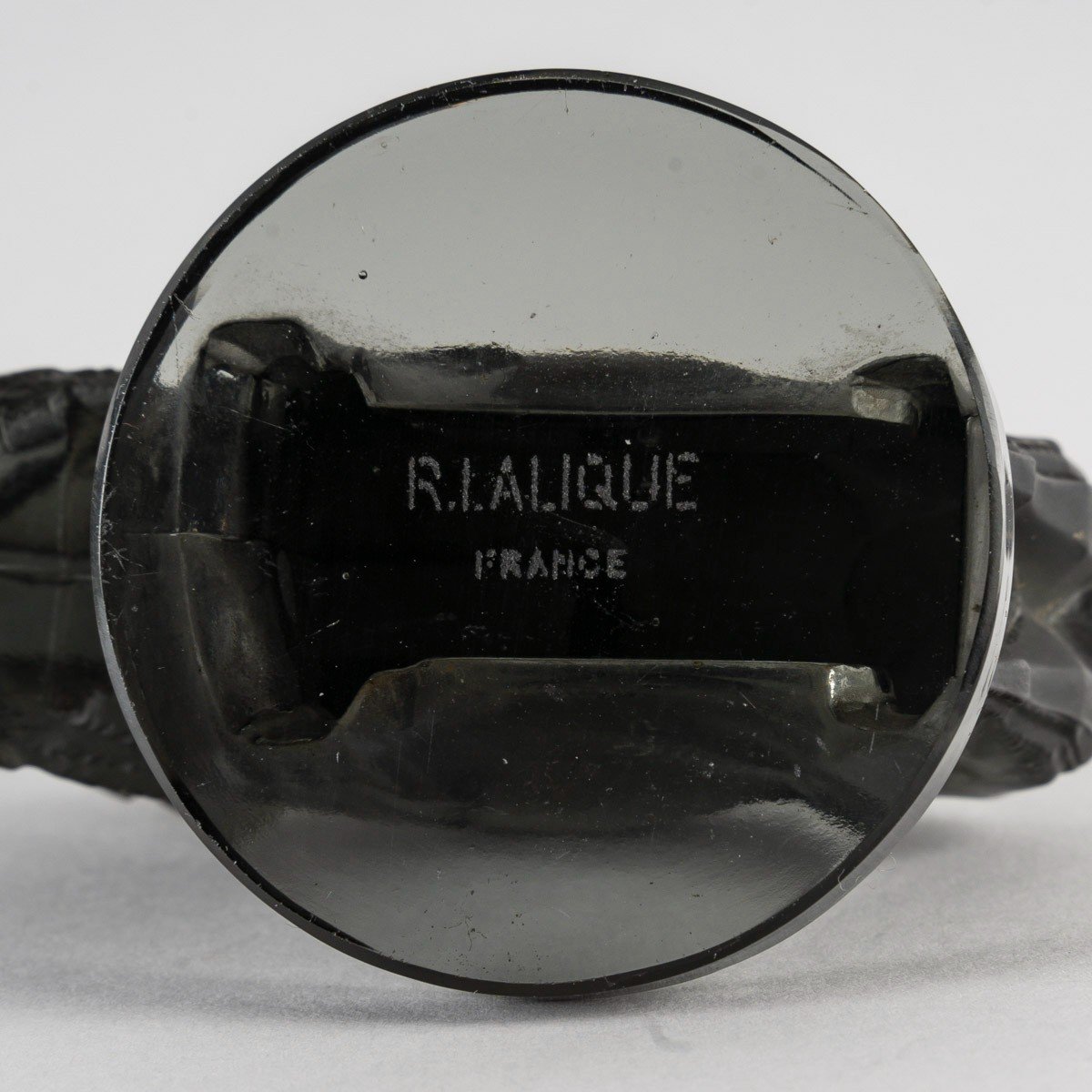 1929 René Lalique - Car Mascot Statuette Sanglier Boar Grey Topaz Glass-photo-4