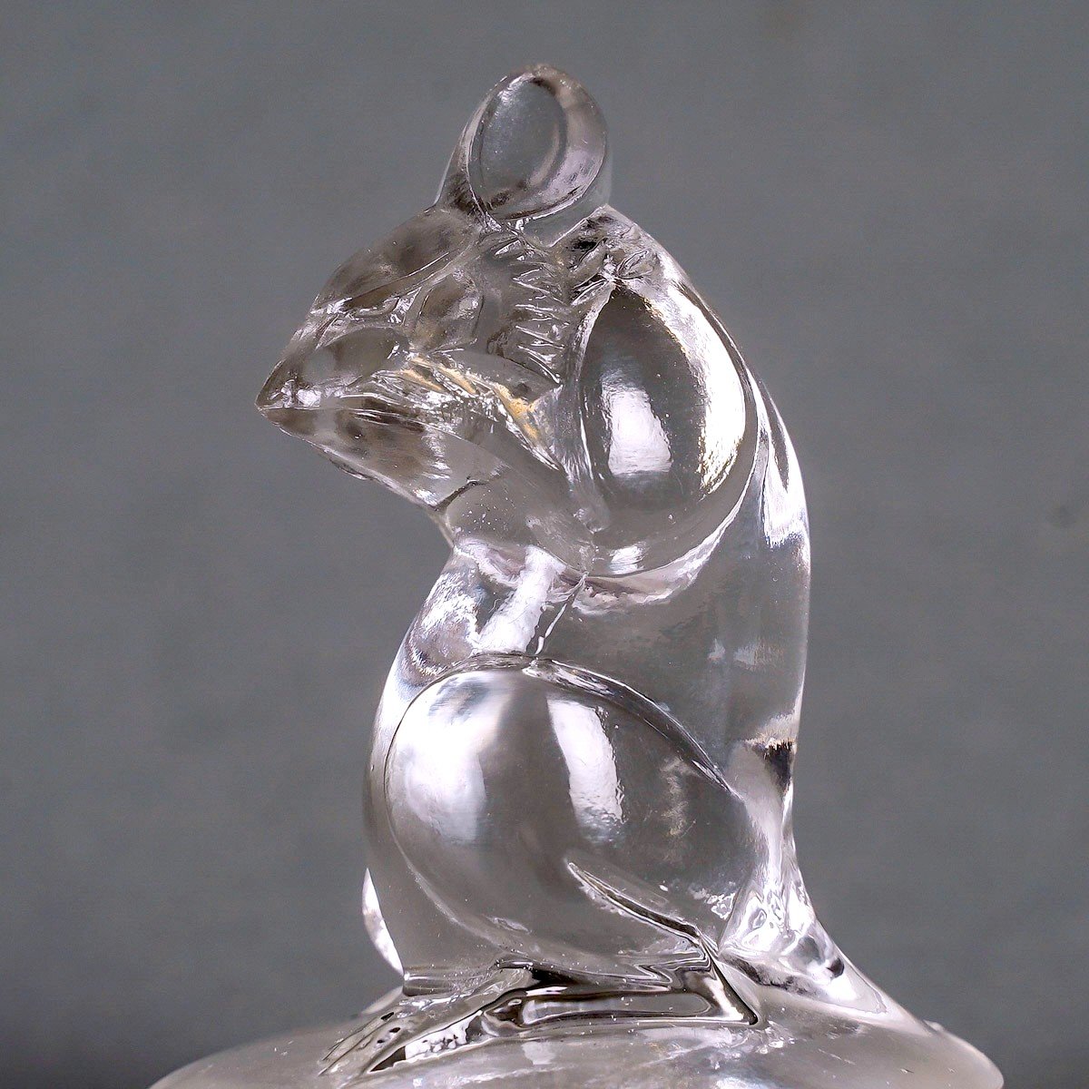 1925 René Lalique - Seal Stamp Souris Mouse Clear Glass-photo-3