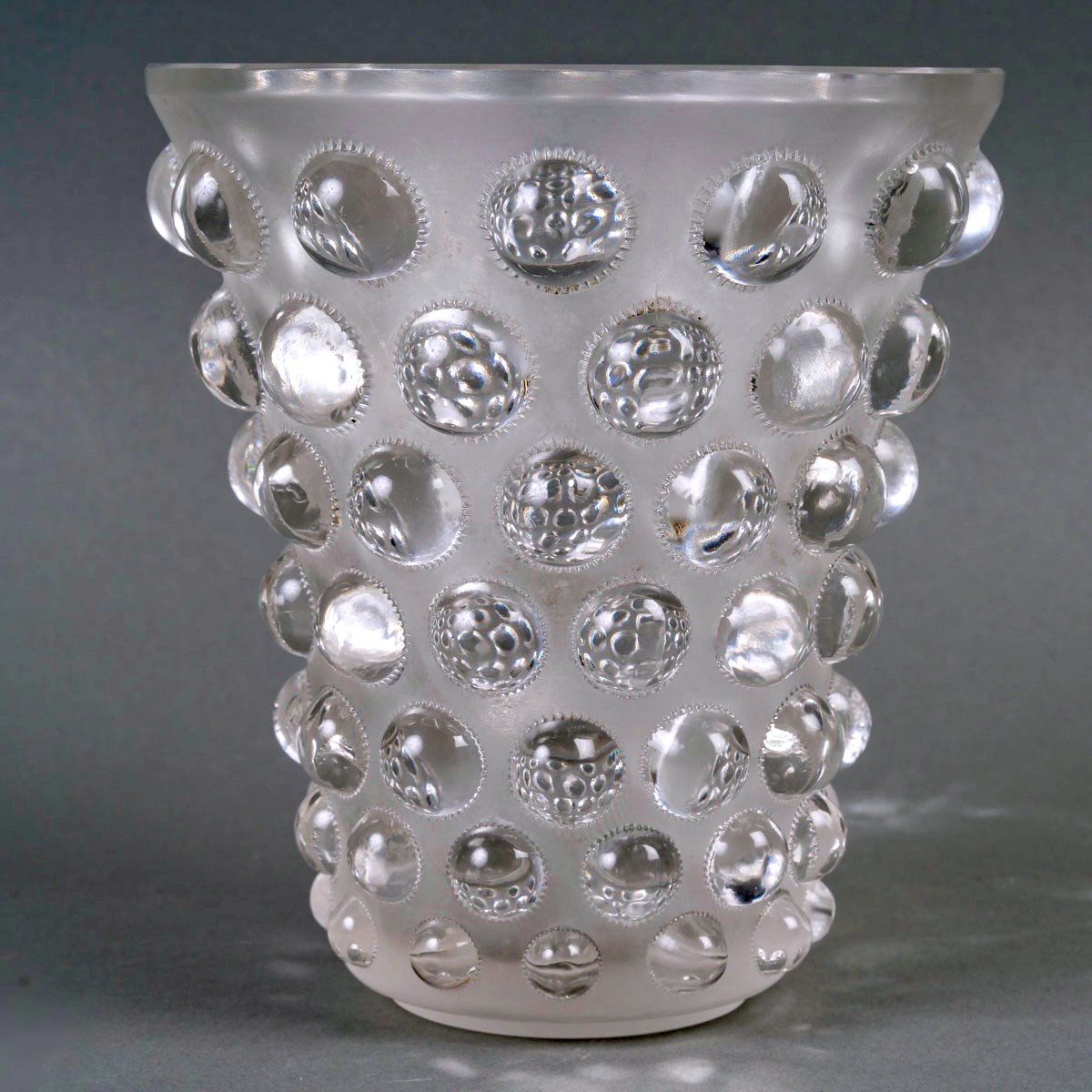 1934 René Lalique - Vase Bammako Verre Blanc -photo-2