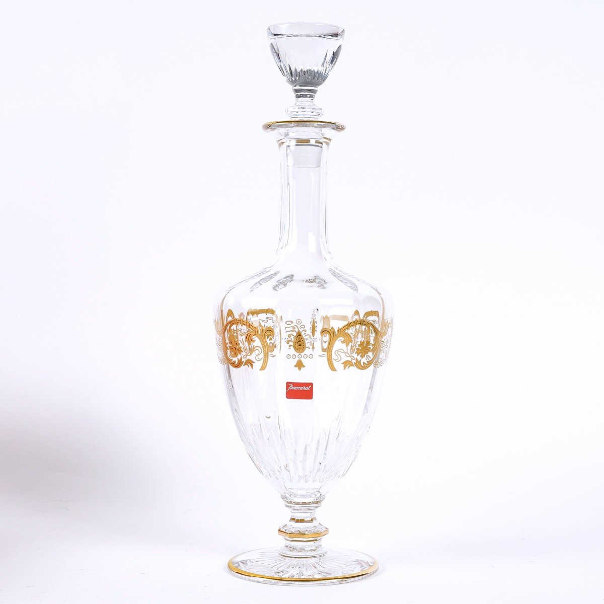 Baccarat - Carafe Imperator Cristal Blanc Gravé Et Doré - Neuve En Coffret-photo-3