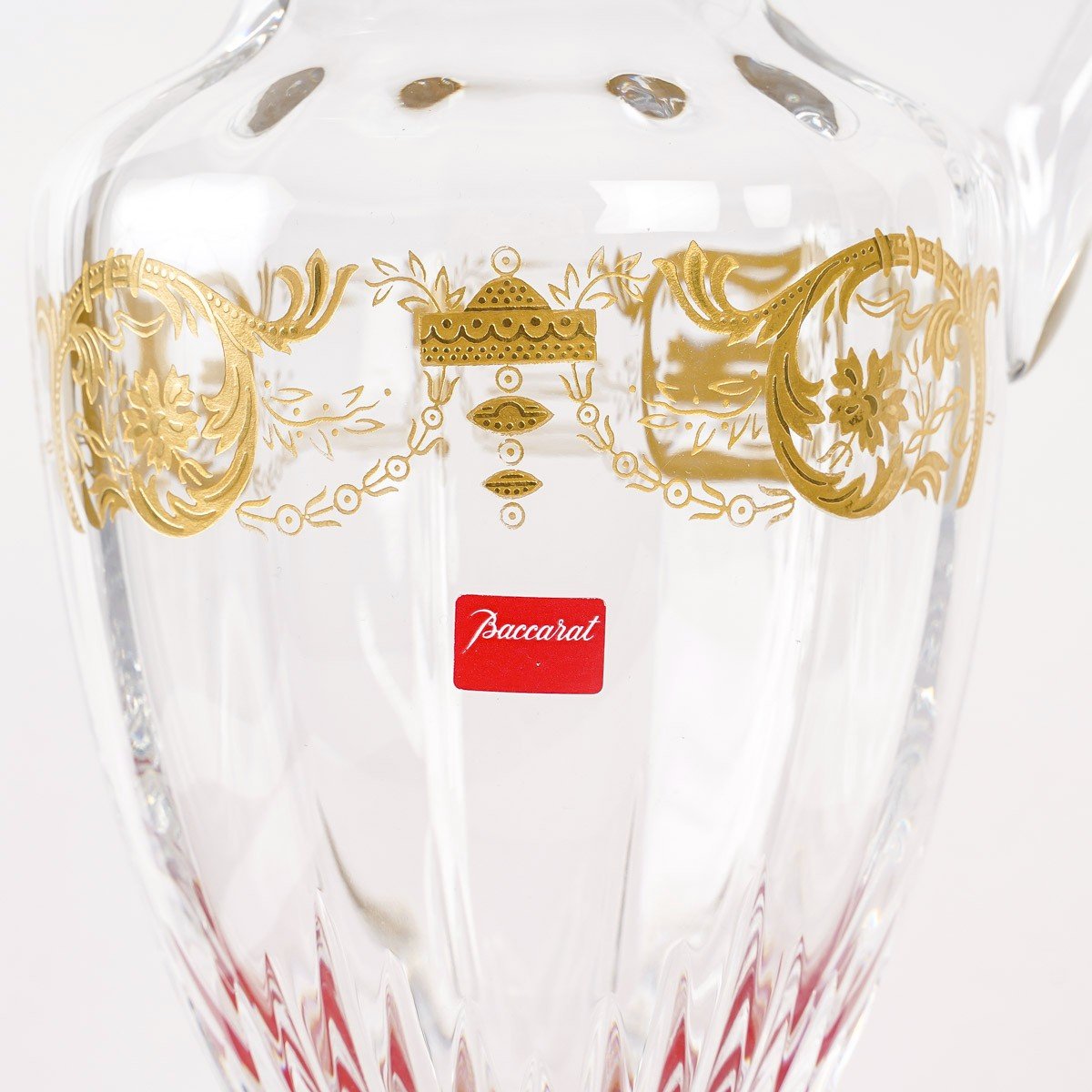 Baccarat - Pitcher Jug Imperator Clear Engraved And Gilded Crystal - New In Box-photo-4