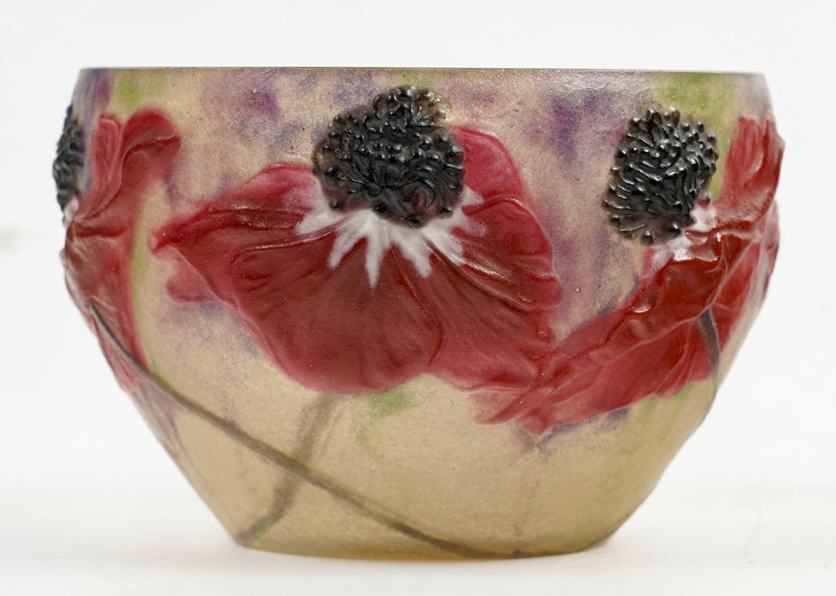1920 Gabriel Argy Rousseau - Bowl Anemones Glass Pate De Verre