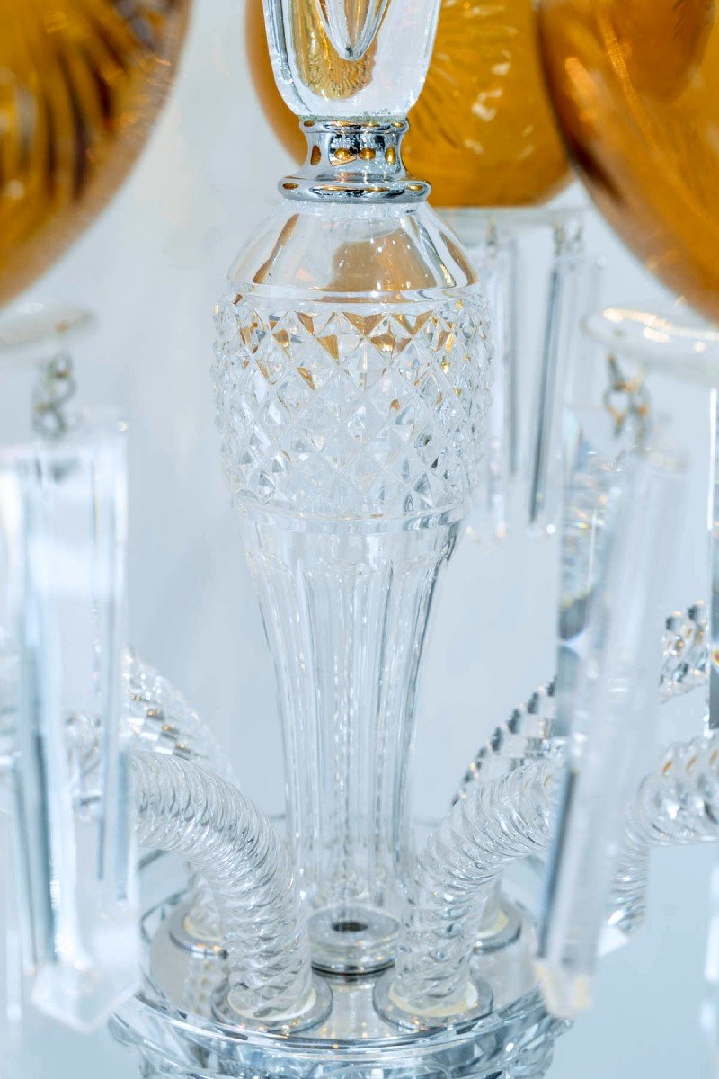 Saint Louis - Candelabra Maharadja Clear And Amber Crystal-photo-3