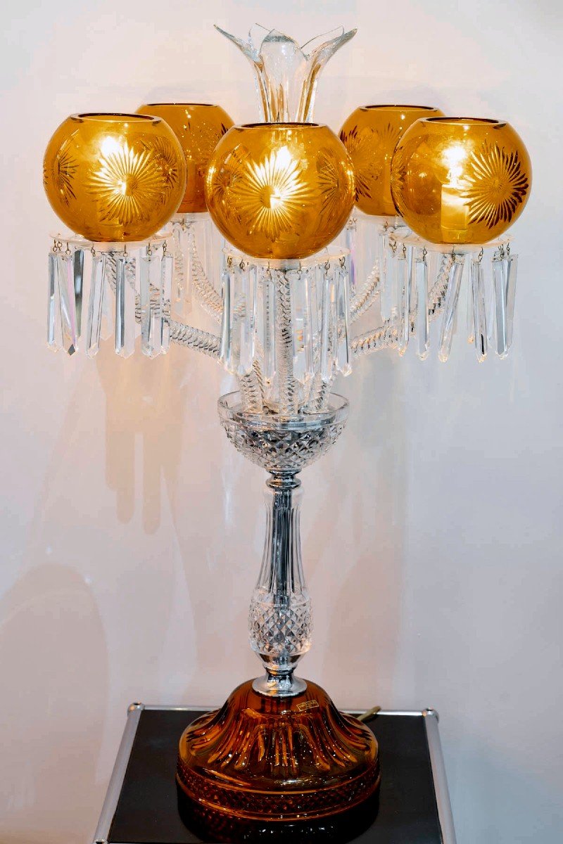 Saint Louis - Candelabra Maharadja Clear And Amber Crystal