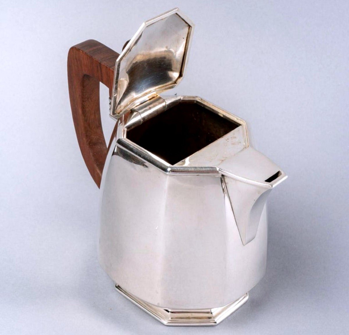 1930 Jean E. Puiforcat - Tea And Coffee Set In Sterling Silver And Rosewood-photo-3