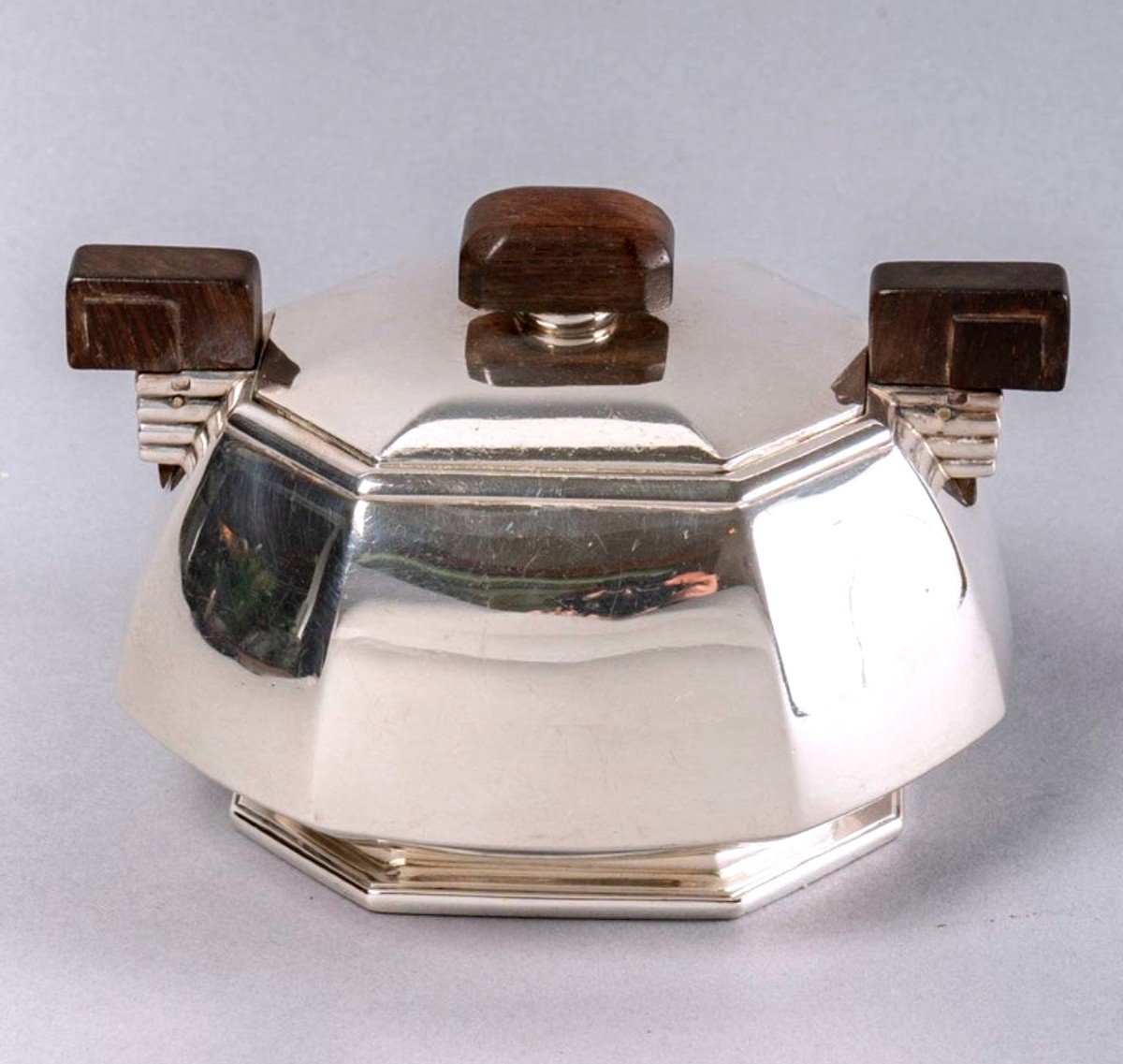 1930 Jean E. Puiforcat - Tea And Coffee Set In Sterling Silver And Rosewood-photo-5