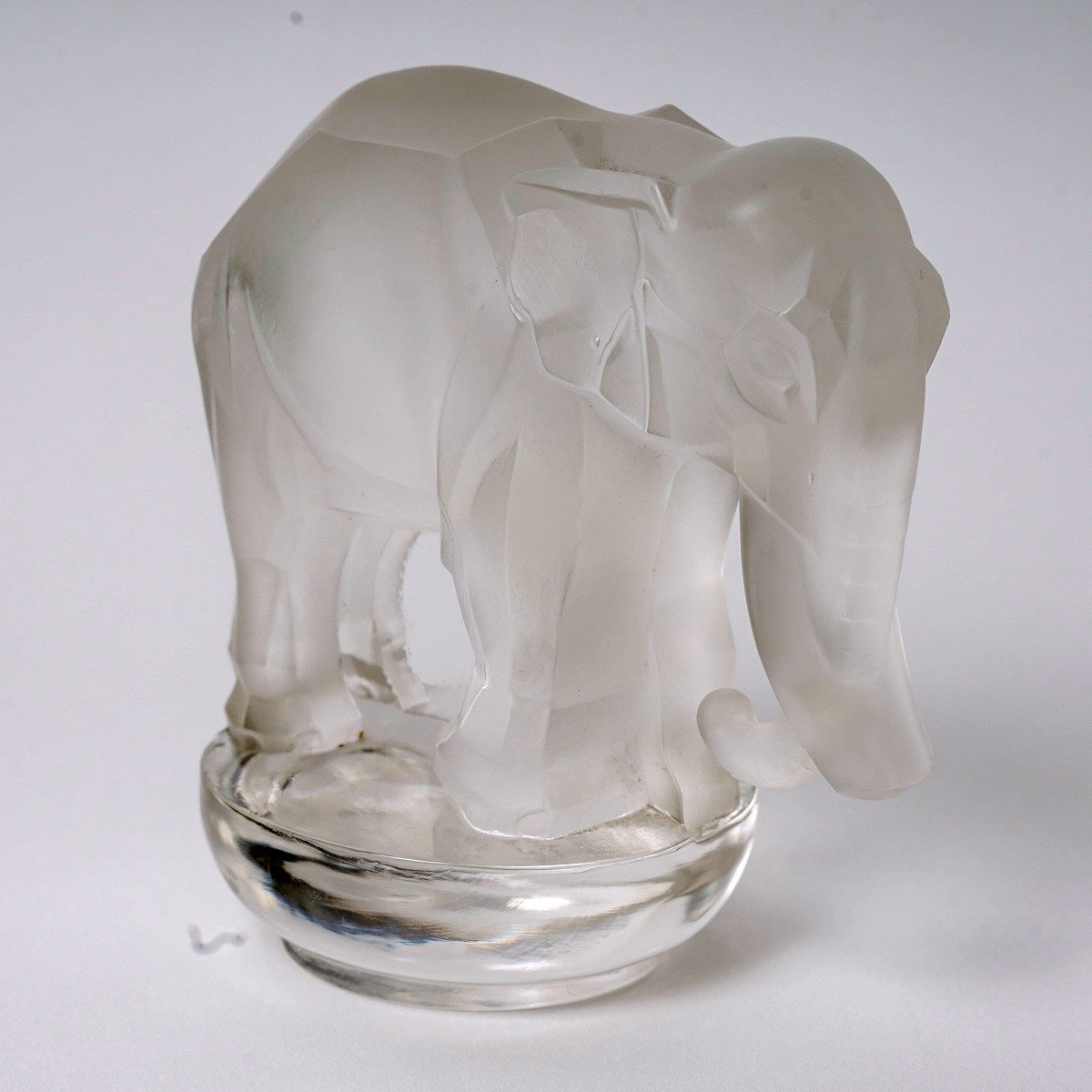 1931 René Lalique - Paperweight Toby Elephant Frosted Glass-photo-2