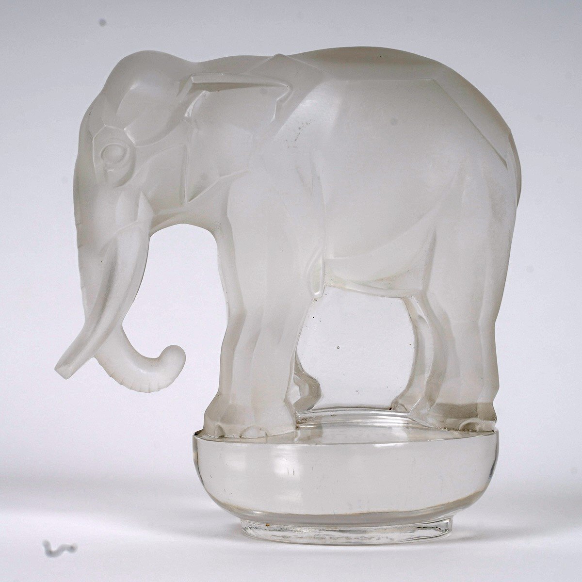 1931 René Lalique - Paperweight Toby Elephant Frosted Glass-photo-4