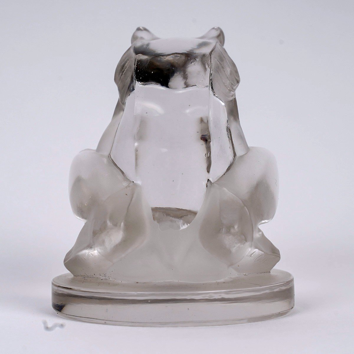 1928 René Lalique - Car Mascot Grenouille Frog Glass-photo-4