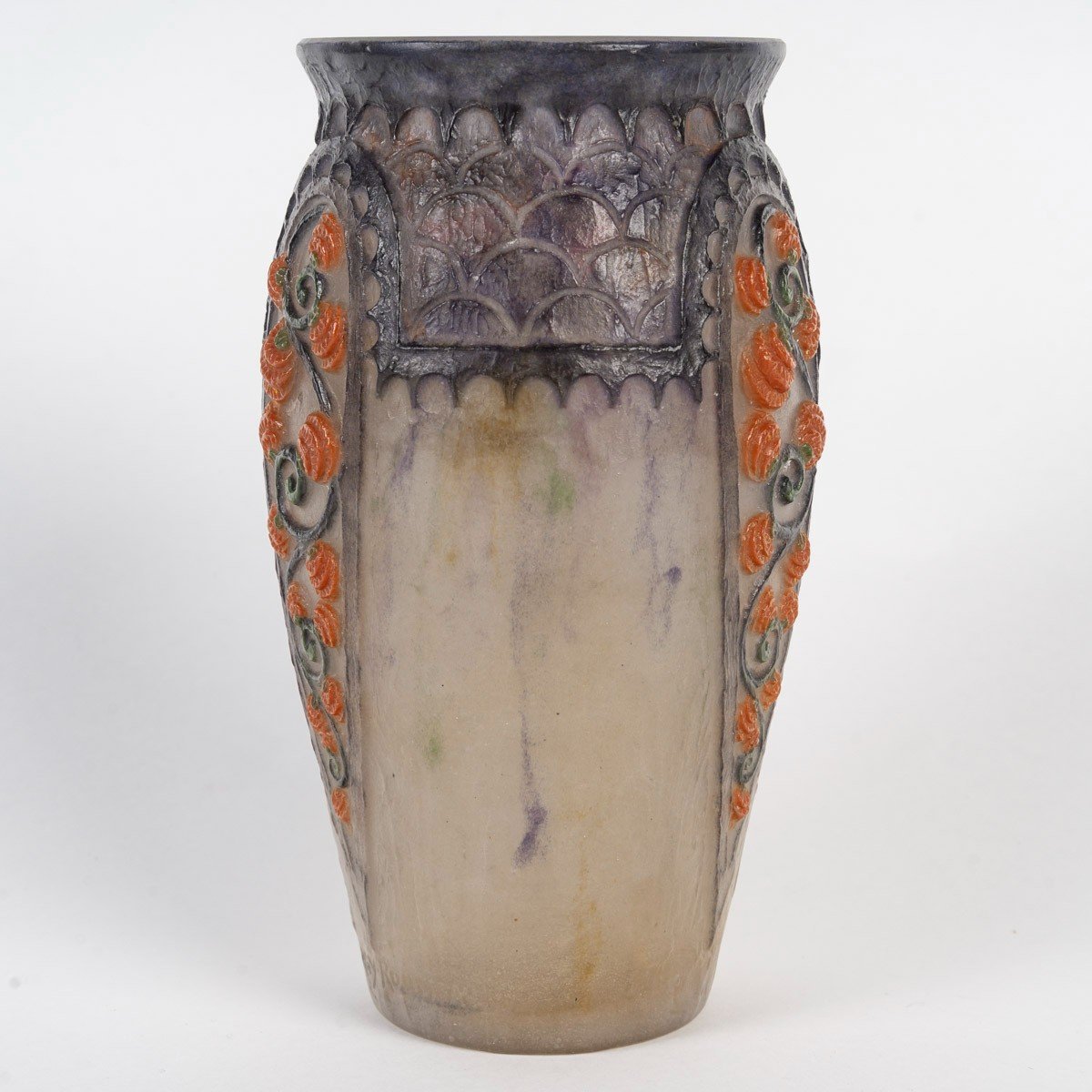 1924 Gabriel Argy Rousseau - Vase Primevères Pâte De Verre-photo-4