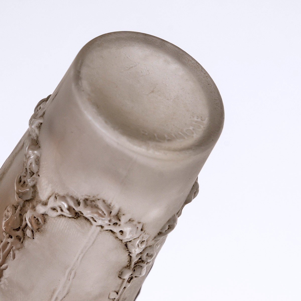 1920 René Lalique - Perfume Bottle Pan Glass With Grey Patina-photo-2