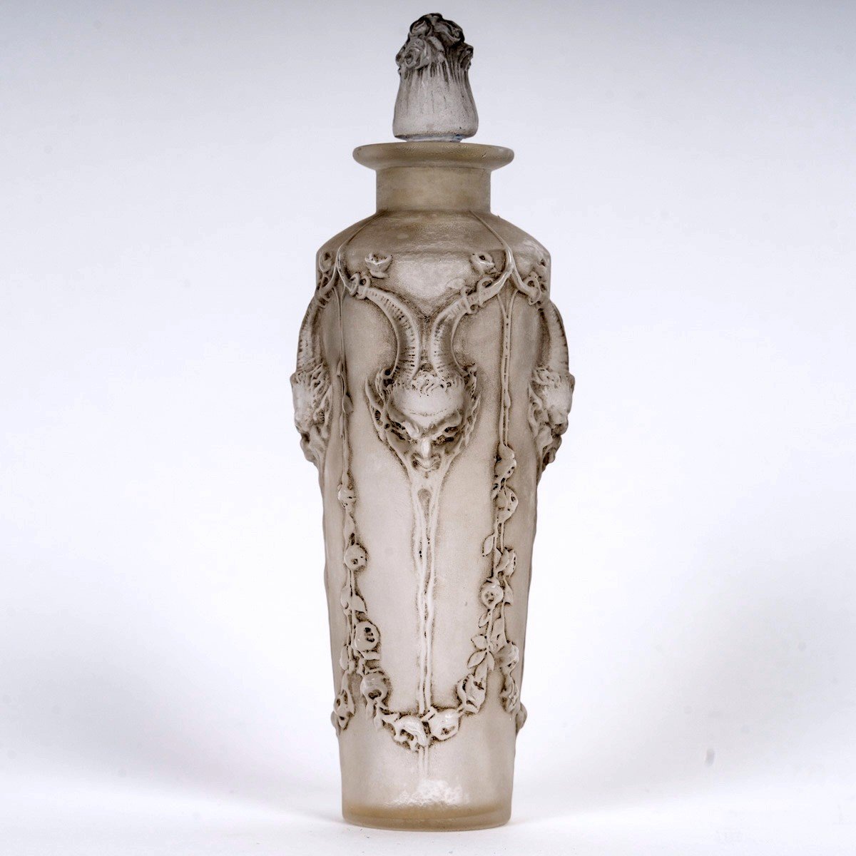 1920 René Lalique - Perfume Bottle Pan Glass With Grey Patina