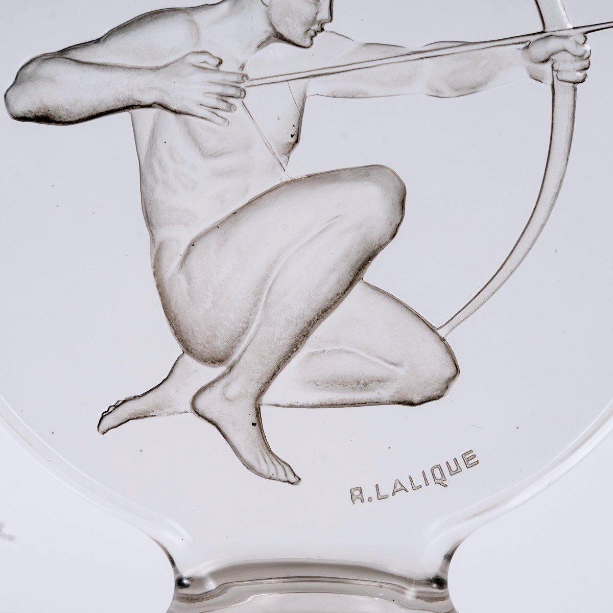 1926 René Lalique - Mascotte Automobile Archer Verre Blanc-photo-4