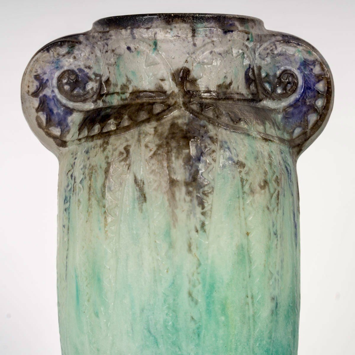 1924 Gabriel Argy Rousseau - Vase Thèbes Pâte De Verre-photo-3