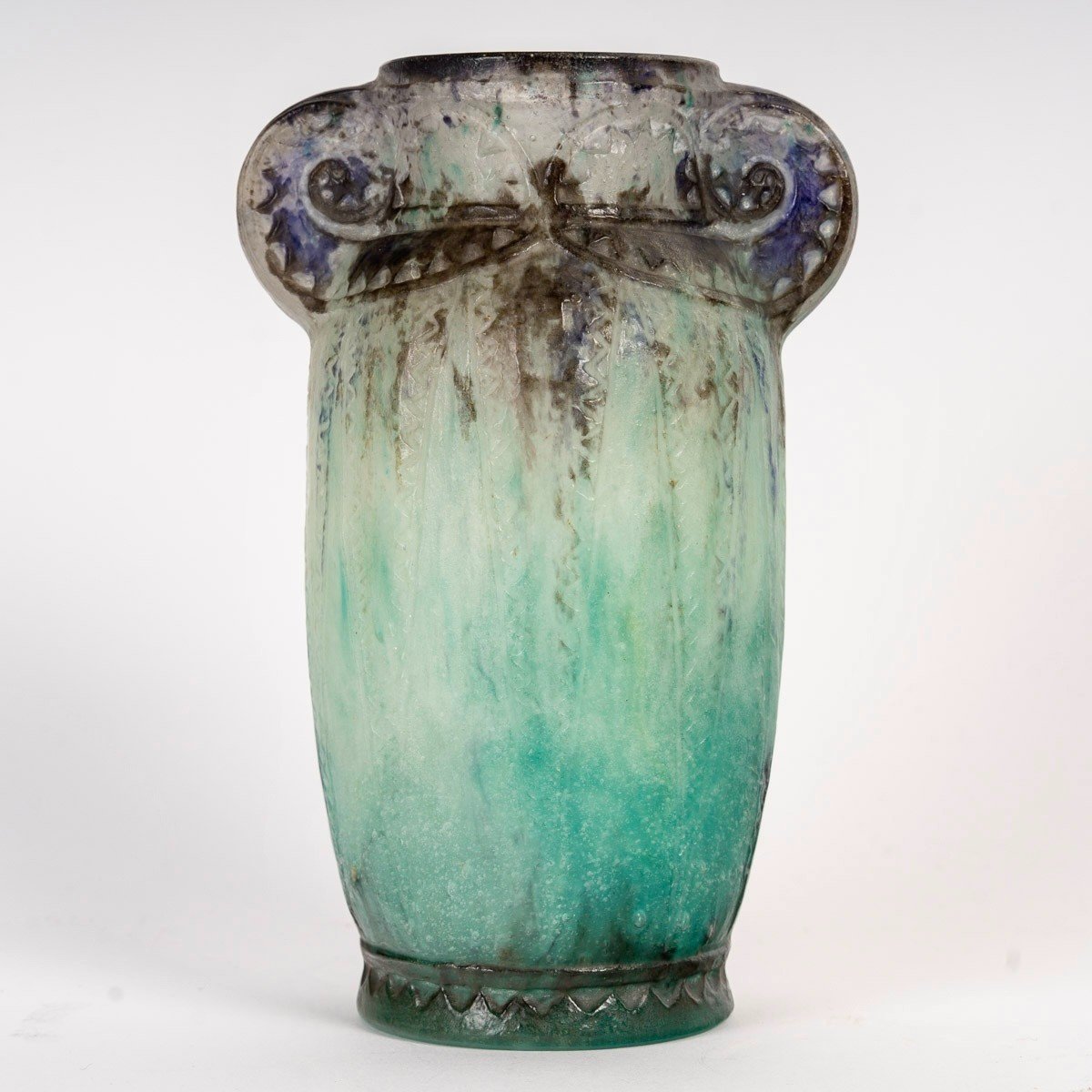 1924 Gabriel Argy Rousseau - Vase Thèbes Pâte De Verre