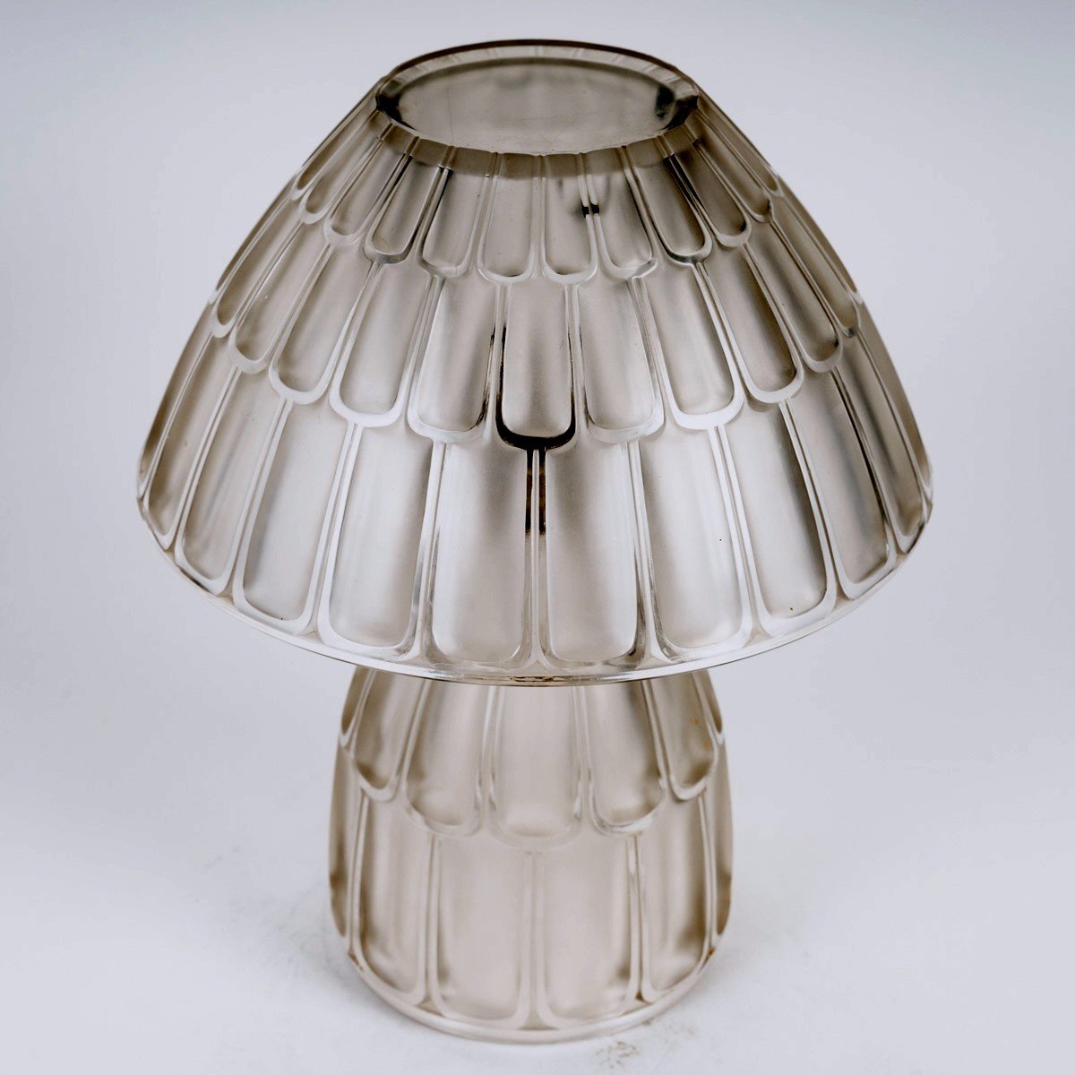 1927 René Lalique - Art Deco Modernist  Lamp Saint Nabor Glass-photo-3