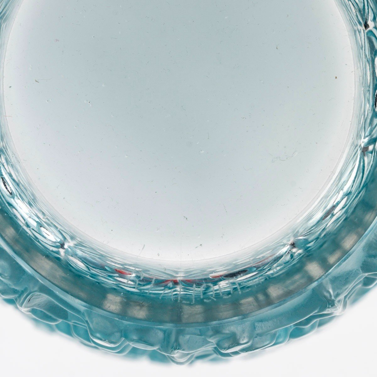 1937 René Lalique - Vase Saint Tropez Glass With Blue Patina-photo-2