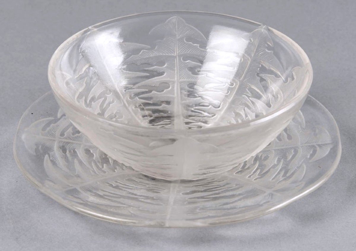 1921 René Lalique - 10 Plates 10 Bowls Pissenlit Dandelion Glass  -photo-2