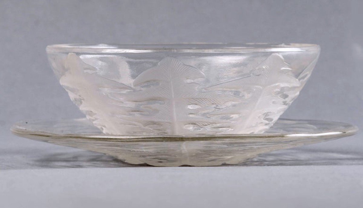 1921 René Lalique - 10 Plates 10 Bowls Pissenlit Dandelion Glass  -photo-4