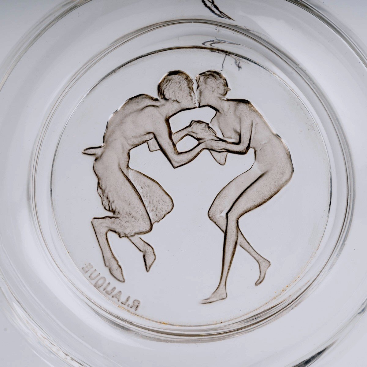 1928 René Lalique - Perfume Bottle Le Baiser Du Faune Glass With Grey Patina For Molinard-photo-3