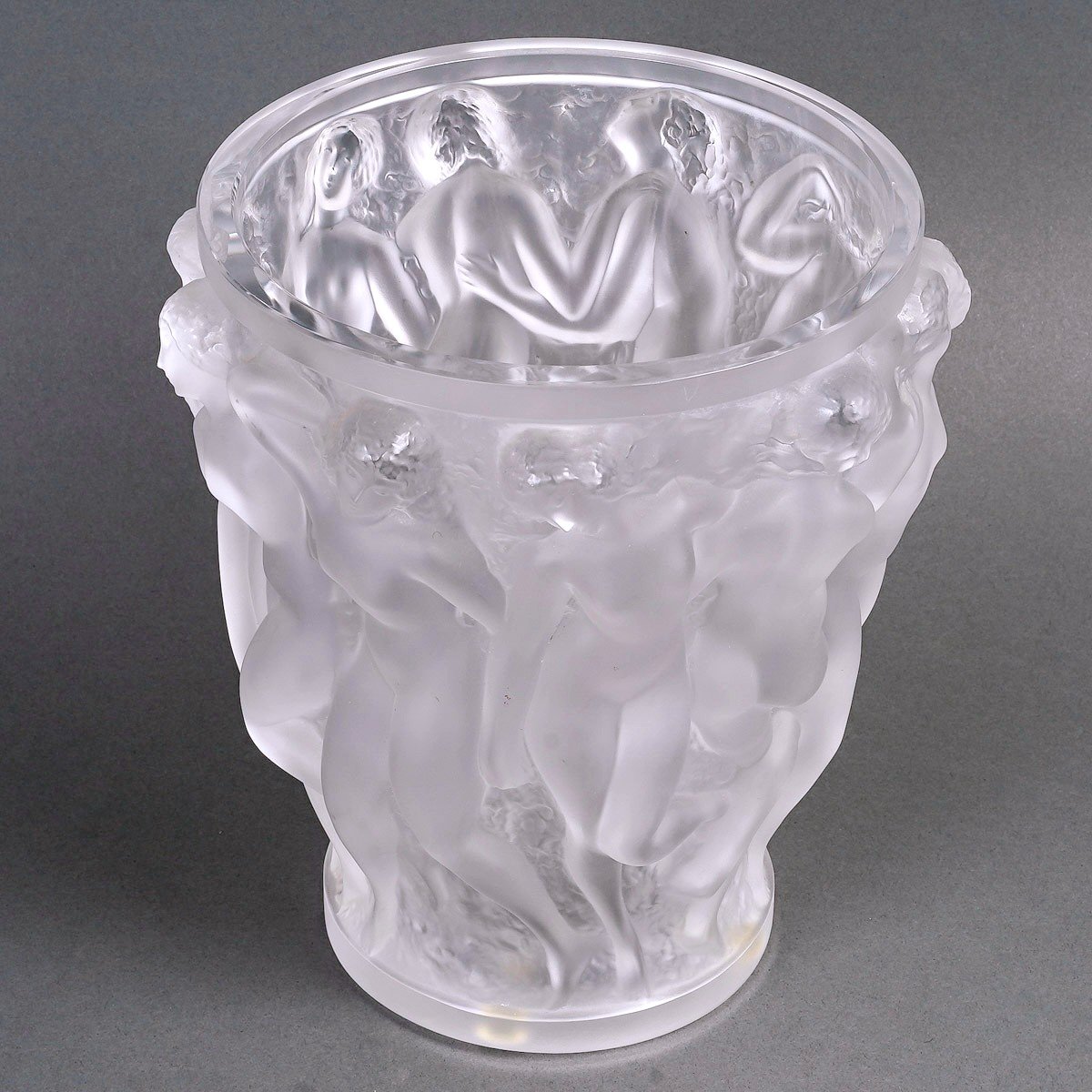 Lalique France - Vase Bacchantes Frosted Crystal-photo-3