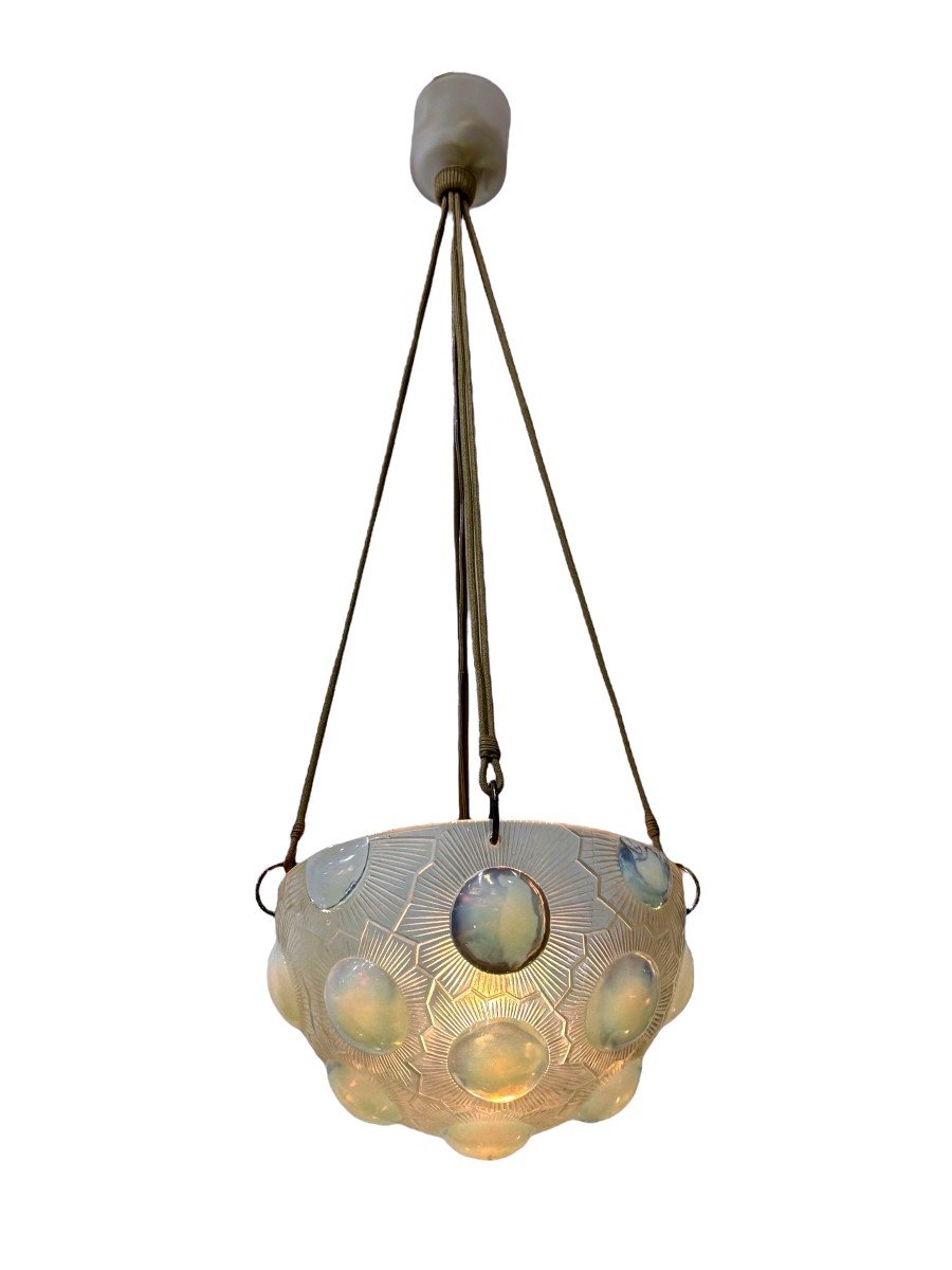 1926 René Lalique - Suspension Soleil Verre Opalescent-photo-2