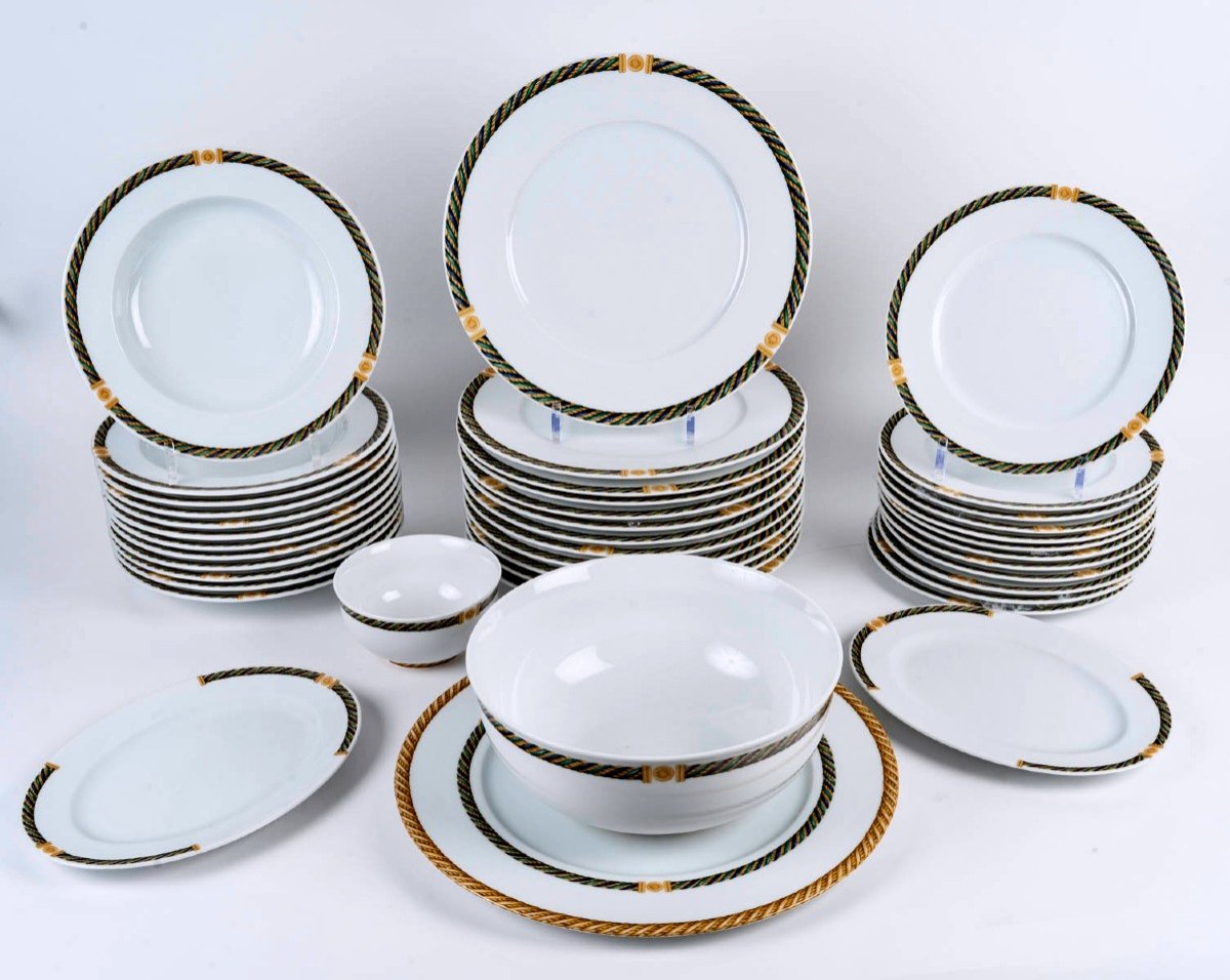 Christian Dior - Dinner Service Torsadior Porcelain - 41 Pieces - 12 People