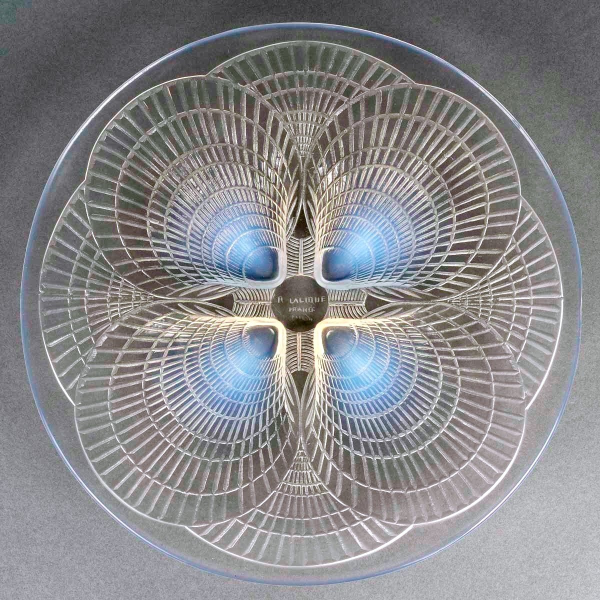 1924 René Lalique - Assiette Plat Coquilles Verre Opalescent-photo-2