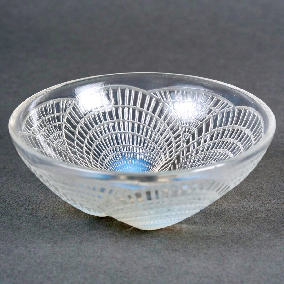 1924 René Lalique - 6 Bowls Coquilles Shells Opalescent Glass-photo-1