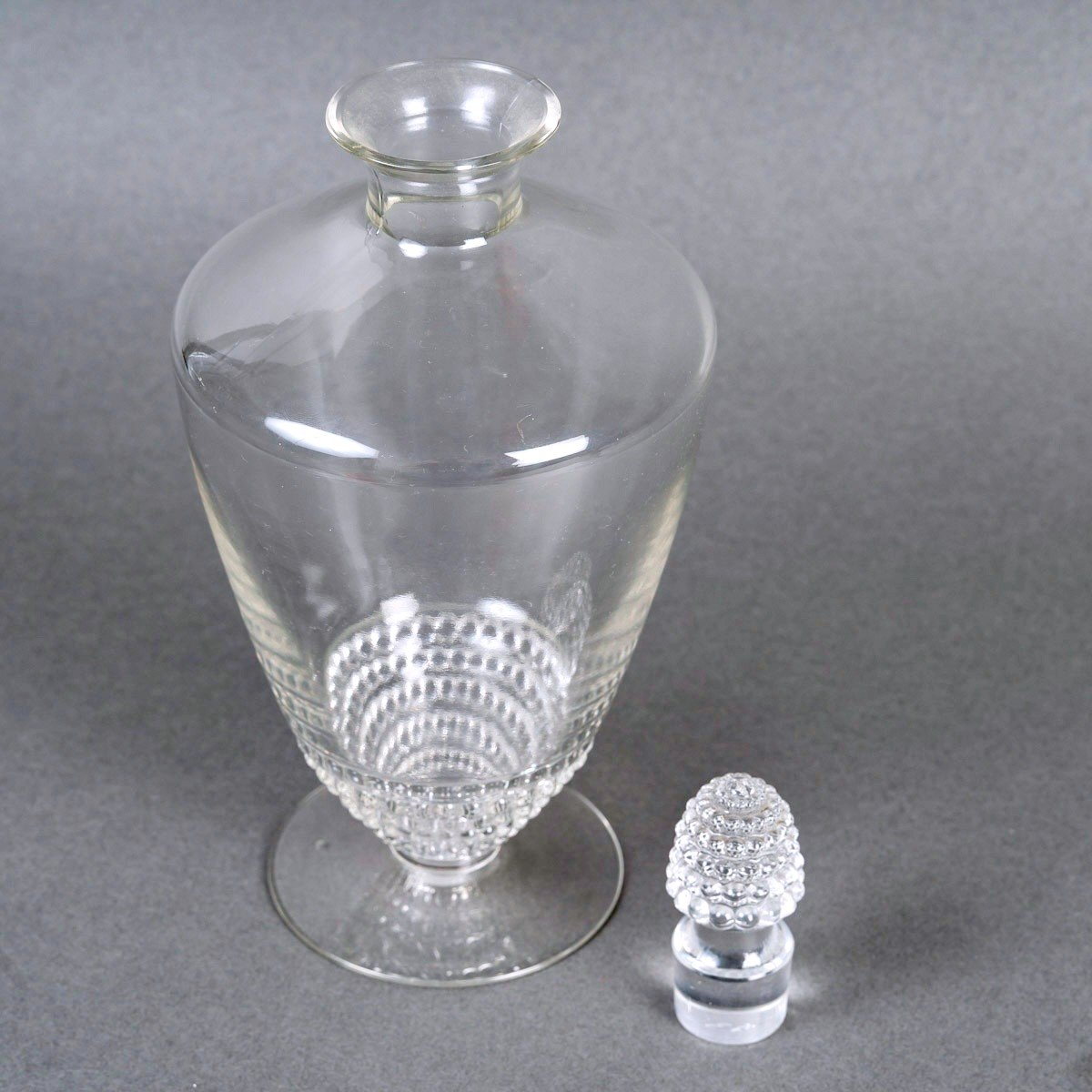 1930 René Lalique - Art Deco Decanter Nippon Clear Glass -photo-2