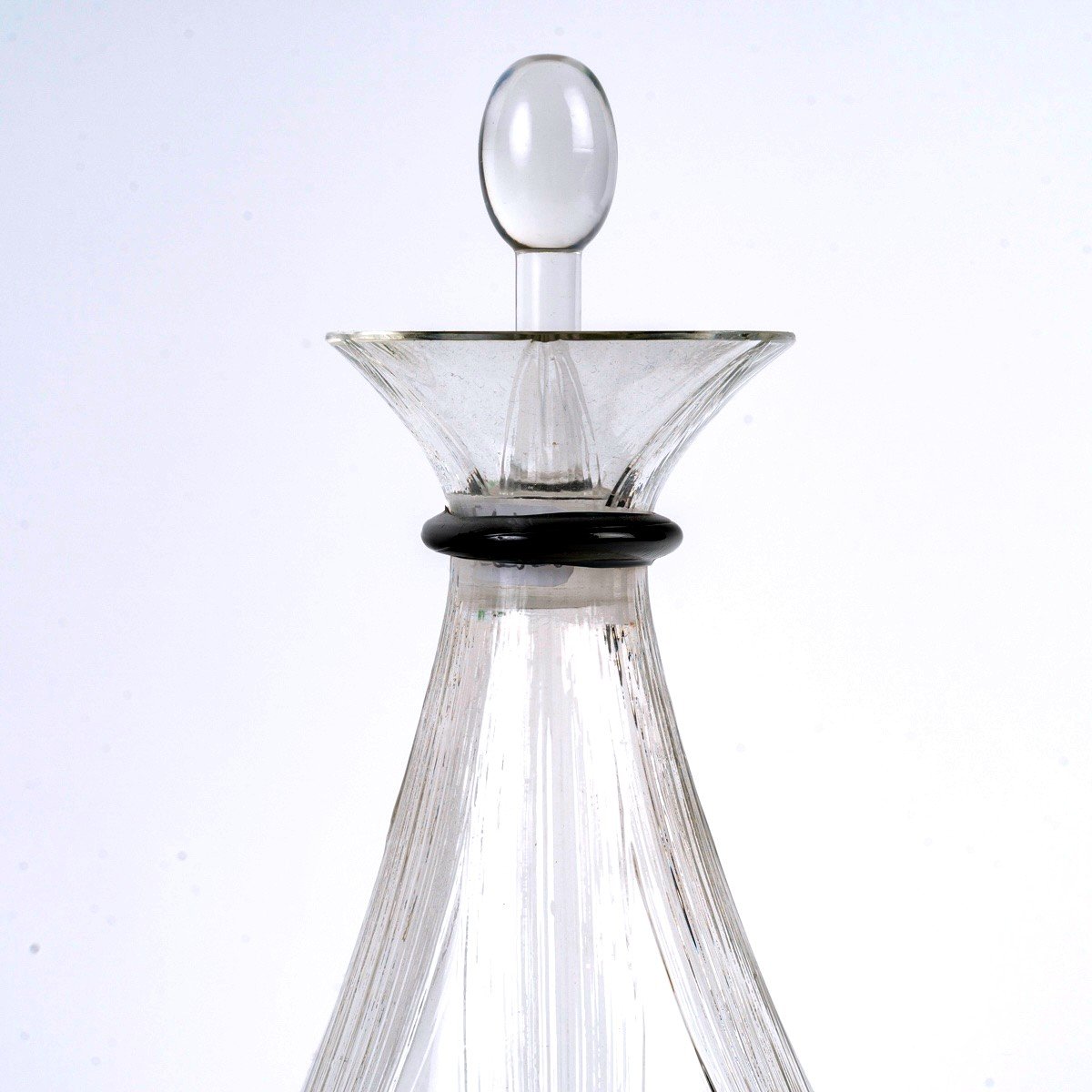 1925 René Lalique - Art Deco Decanter Selestat Clear And Black Glass-photo-1