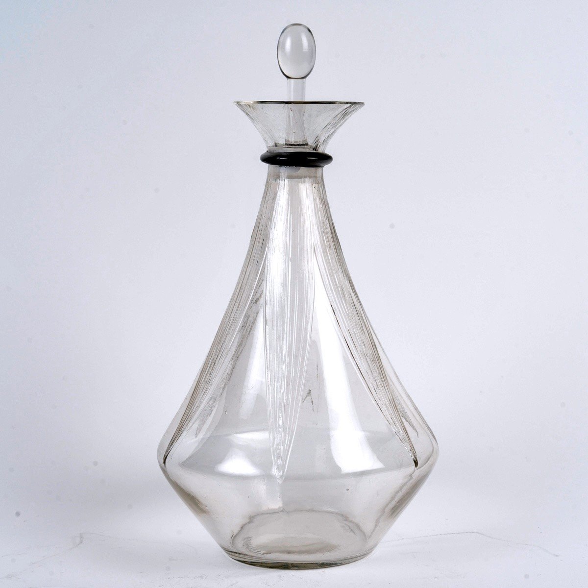 1925 René Lalique - Art Deco Decanter Selestat Clear And Black Glass