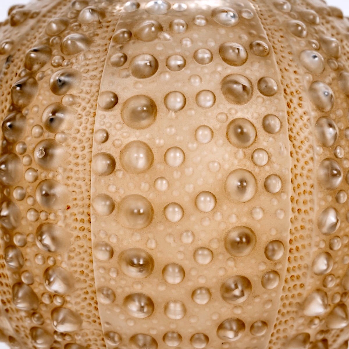 1935 René Lalique - Vase Oursin Sea Urchin Glass With Sepia Patina -photo-1