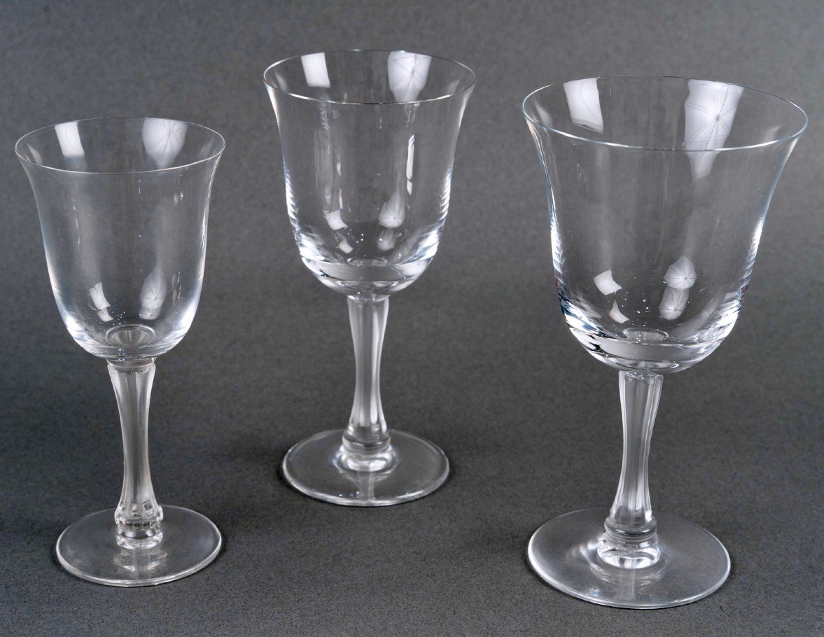 1939 René Lalique - Glassware Set Barsac Crystal - 24 Pieces-photo-2