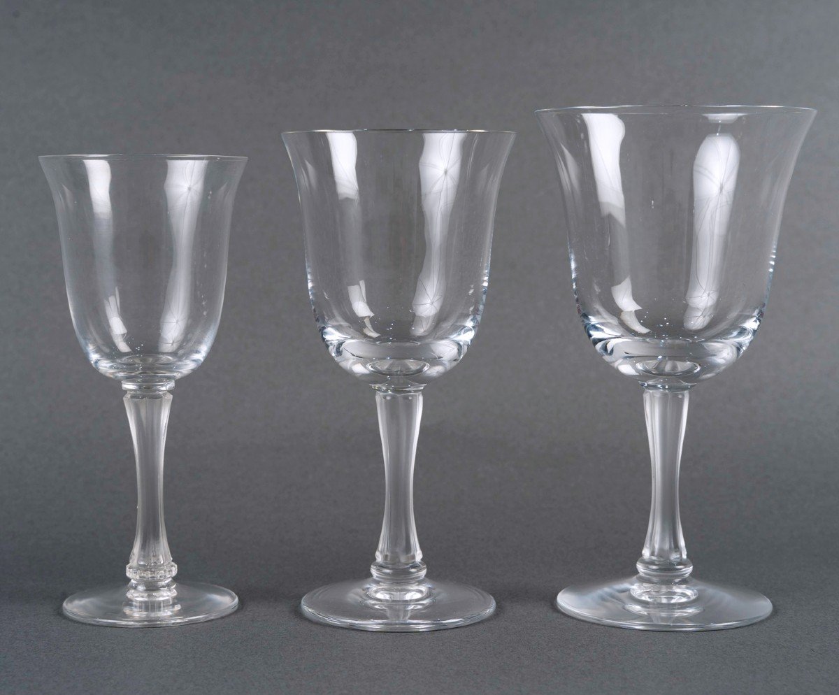 1939 René Lalique - Glassware Set Barsac Crystal - 24 Pieces