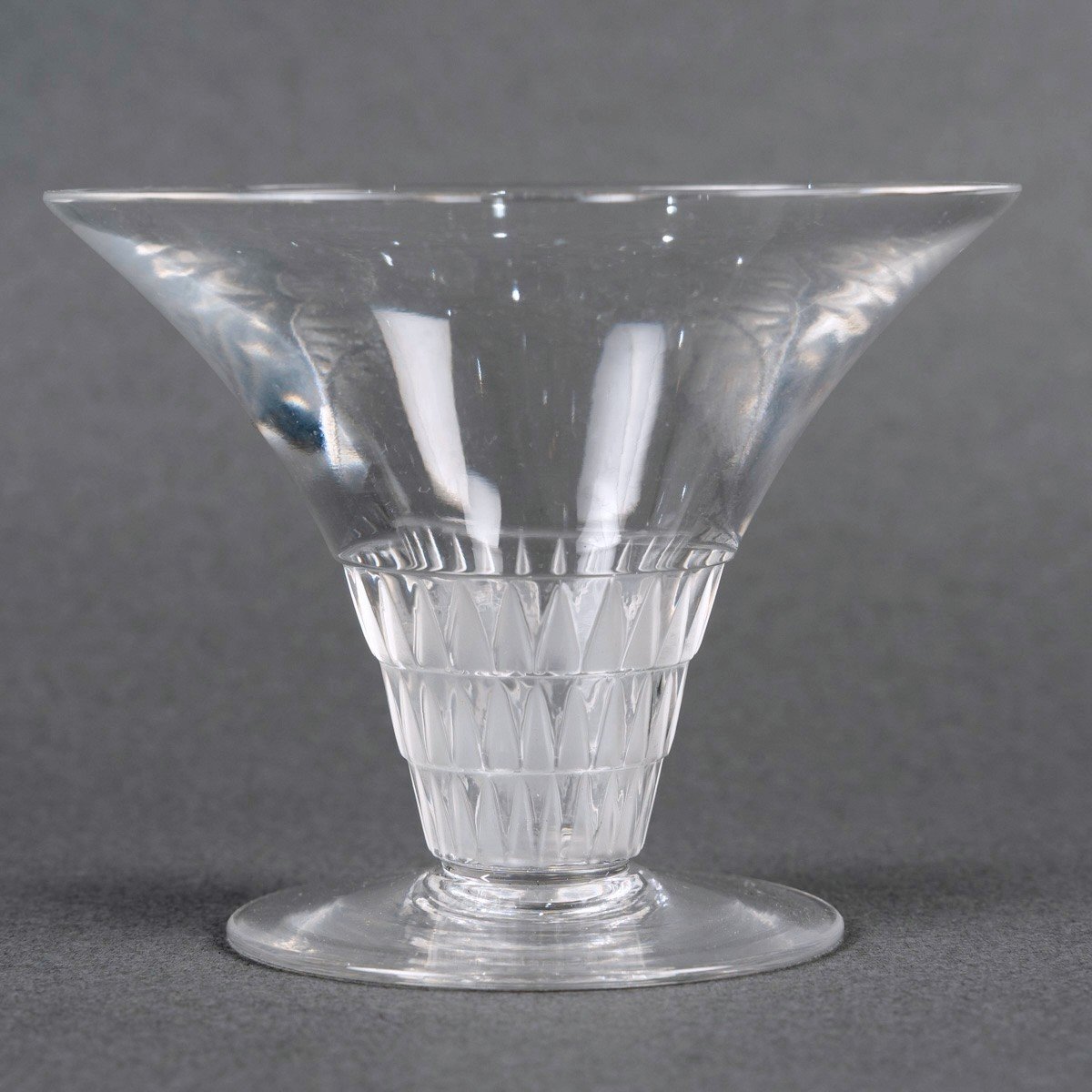 1930 René Lalique -set Of  6 Champagne Glasses Bourgueil Crystal-photo-2