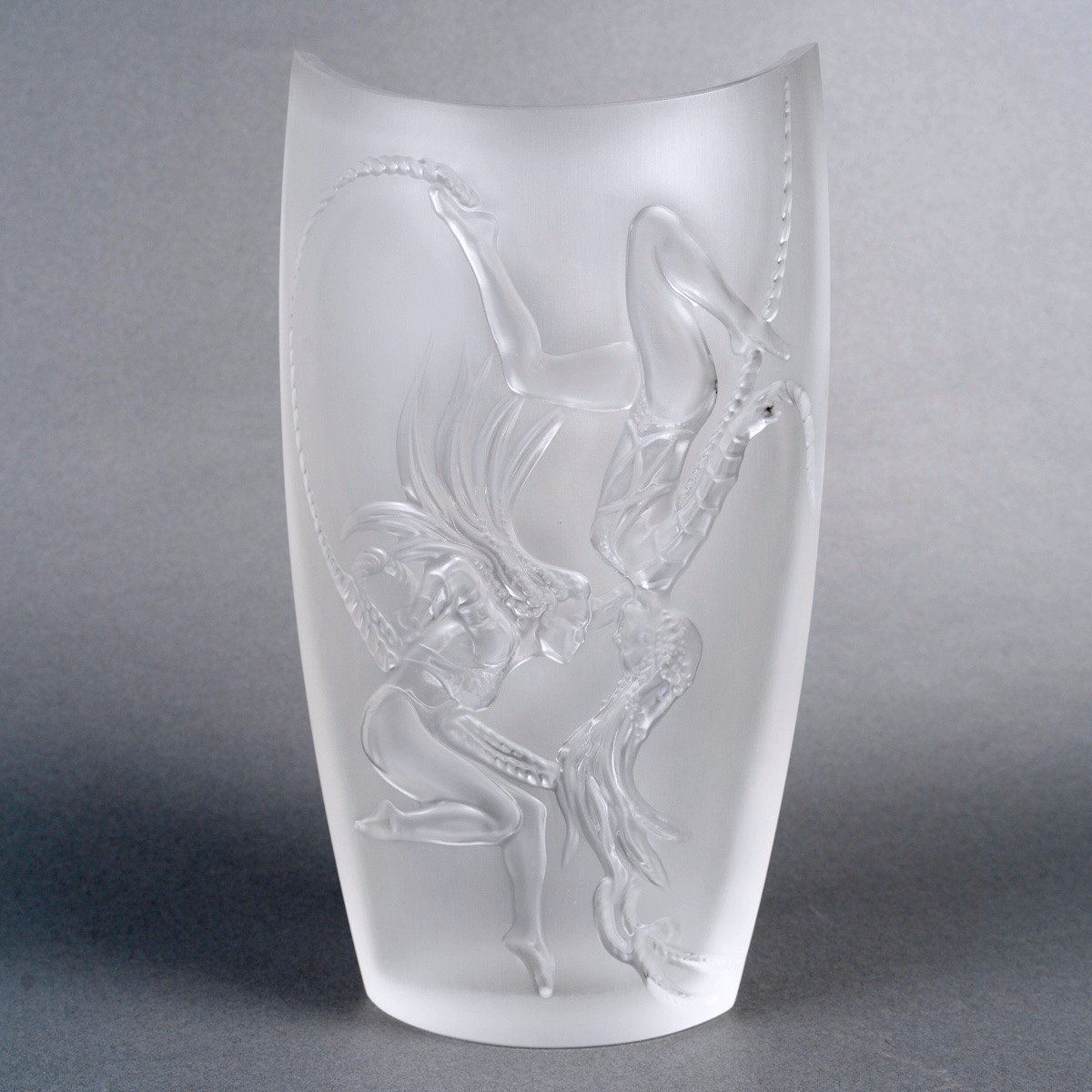 Lalique France - Vase "cordes" Crystal -photo-2